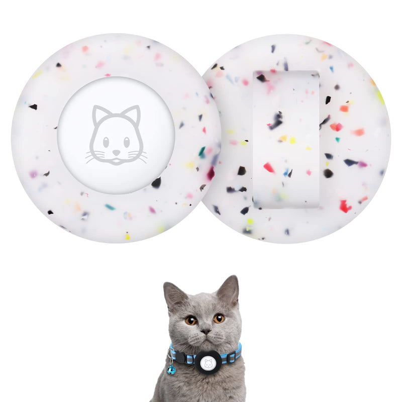 2022 Airtag Cat Collar Holder, Small Air tag Cat Collar Holder Compatible with Apple Airtag GPS Tracker, 2Pack Waterproof Case Cover for Cat Dog Pet Collar Within 3/8 inch (2 Transflower) 2 Transflower - BeesActive Australia