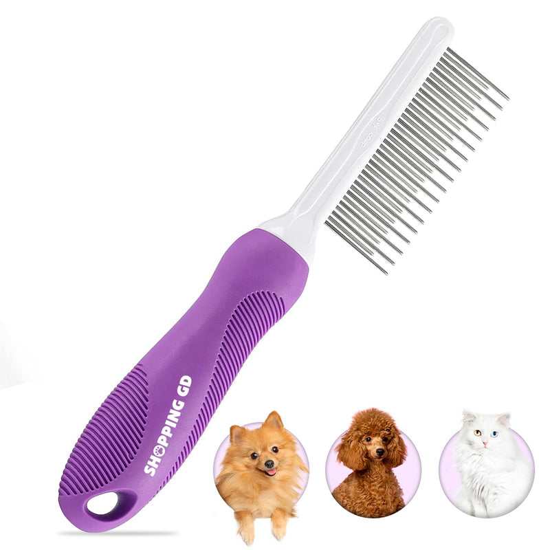Detangling Pet Comb for Dogs & Cats with Long & Short Stainless Steel Metal Teeth for Removes Tangles and Knots - Detangler Grooming Tool for Dematting Matted Fur. - BeesActive Australia