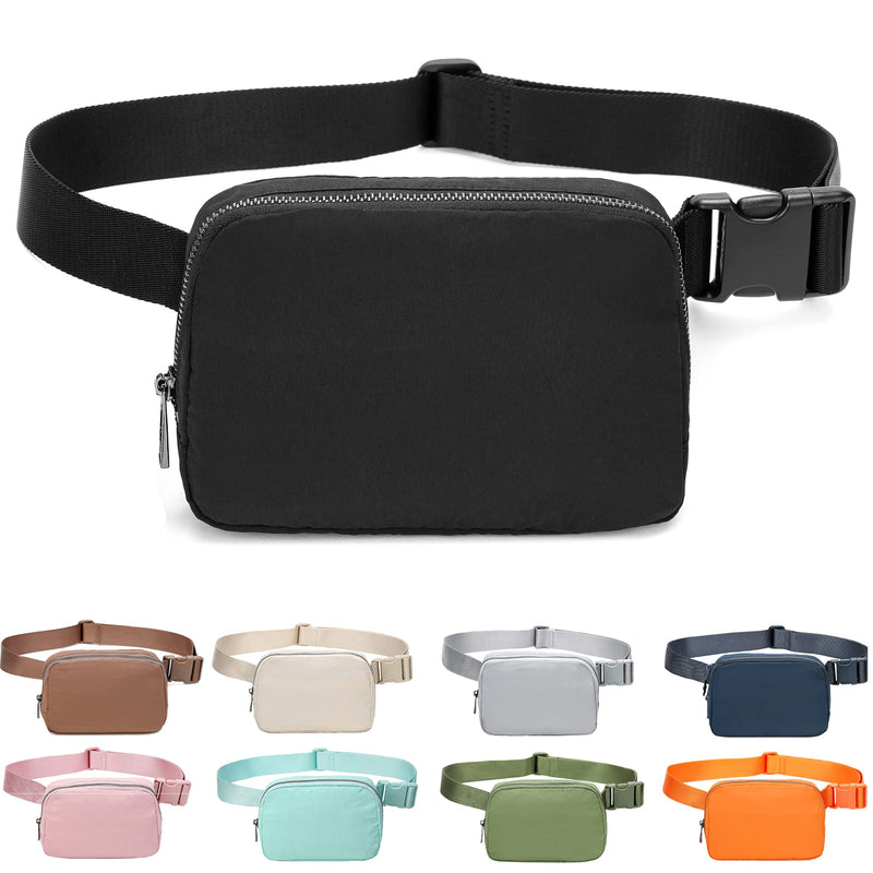Fanny Belt Bag Waist Pack Crossbody Bags Bum Bag for Running Hiking Travel Workout Adjustable Strap for Women -black black - BeesActive Australia