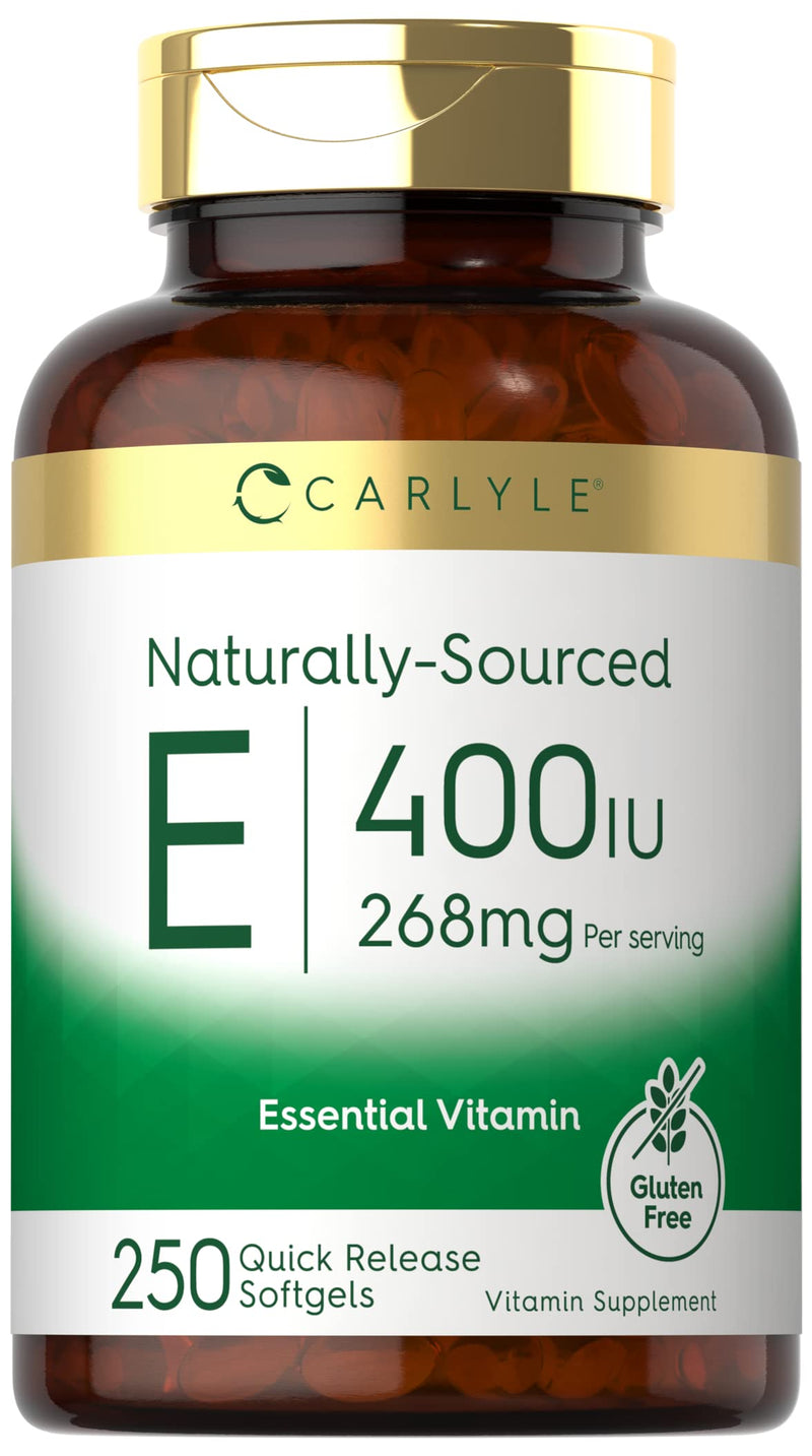 Carlyle Vitamin E 400 IU Softgels | 250 Count | Naturally Sourced | Non-GMO and Gluten Free - BeesActive Australia