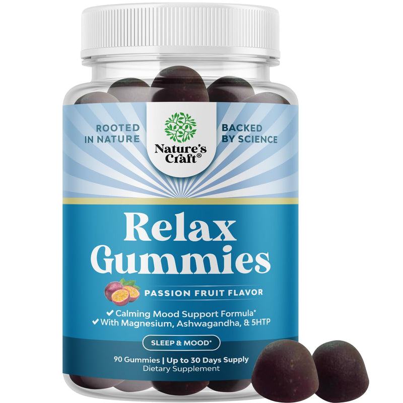 Pure Calm and Relaxing Magnesium Supplement - Magnesium for Stress Support & Rest Ease for Adults - High Absorption Mg Citrate Gummies with L Theanine & Ashwagandha for Muscle Cramps - 90 Count 90 Count (Pack of 1)