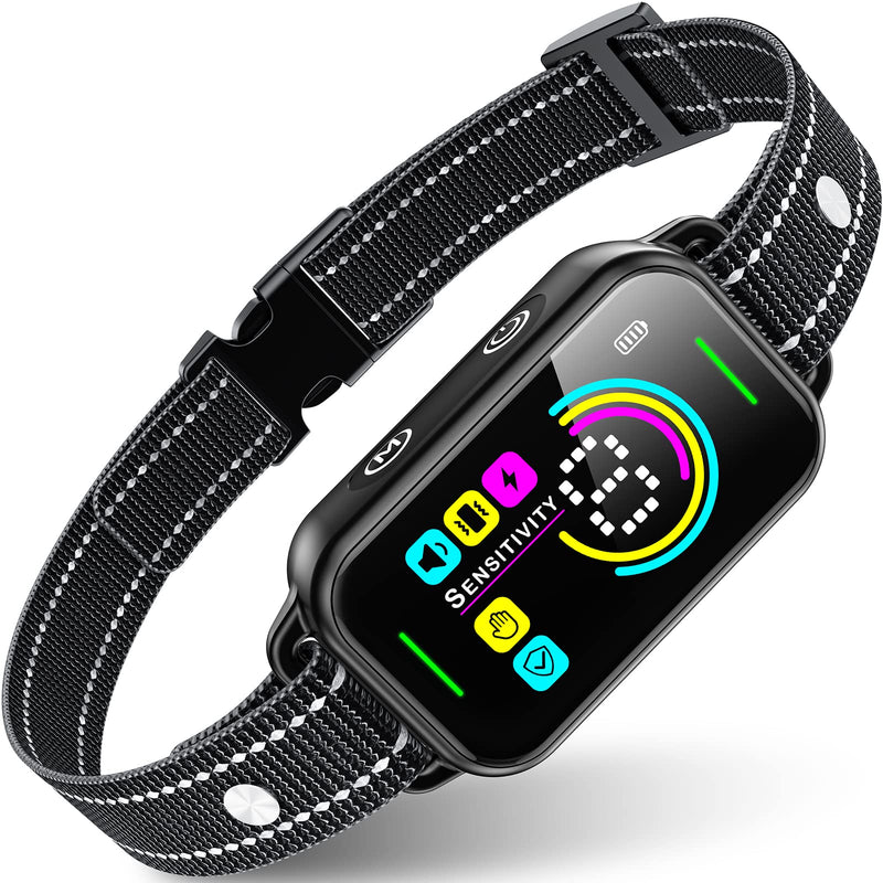 Dog Bark Collar, DINJOO Bark Collar for Large Medium Small Dogs,Smart Bark Collar,Rechargeable Anti Barking Training Collar with 8 Adjustable Sensitivity,Bark Shock Collar with Beep Black - BeesActive Australia