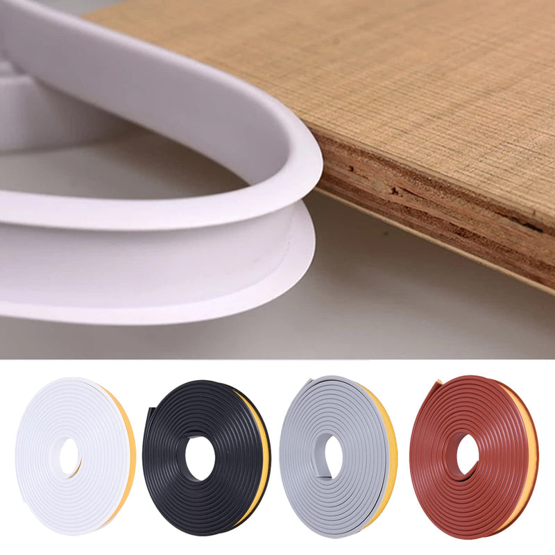 U-Shape Edge Banding, 16.4ft Self Adhesive Veneer Edging,TPE Flexible Furniture Edge Protector for Cabinet Repair Furniture Restoration (12MM, White) 12MM - BeesActive Australia
