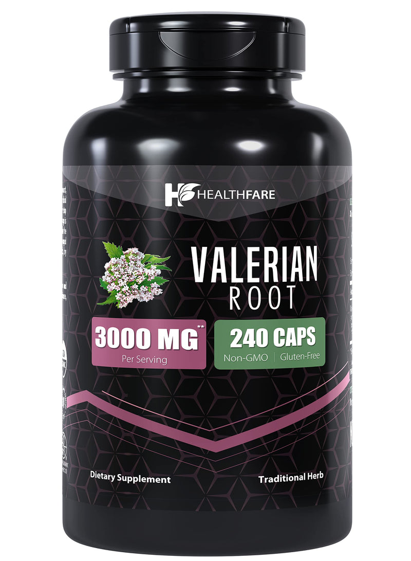 Valerian Root Capsules | 240 Pills | 3000mg | Ultra High Potency | Pure Organic Extract Supplement | Non-GMO & Gluten Free - BeesActive Australia