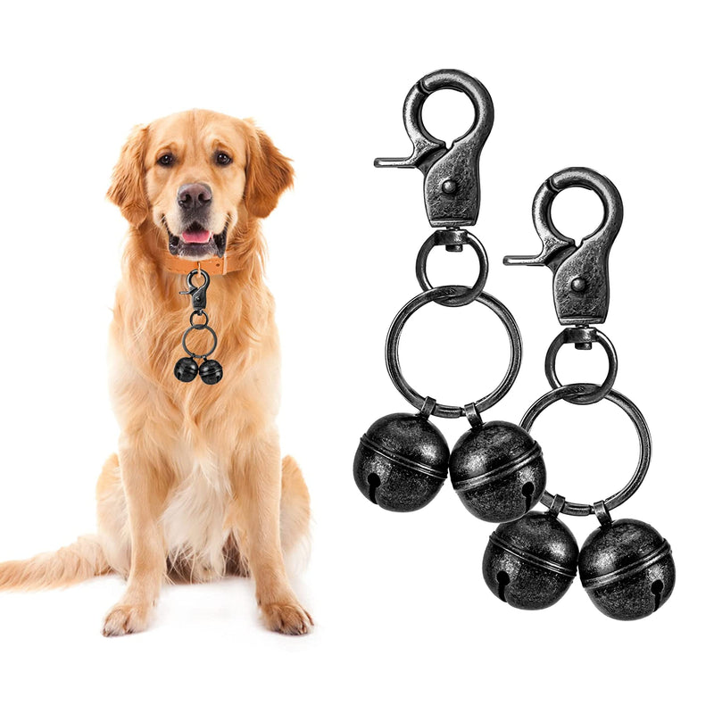 Cat & Dog Collar Bell, Pack of 2, Extra Loud Dog Bell for Pet Tracking & Saving Wildlife, Birds, Durable Iron Split Ring & Lobster Bell Clip (Nickel, 2 Pack)