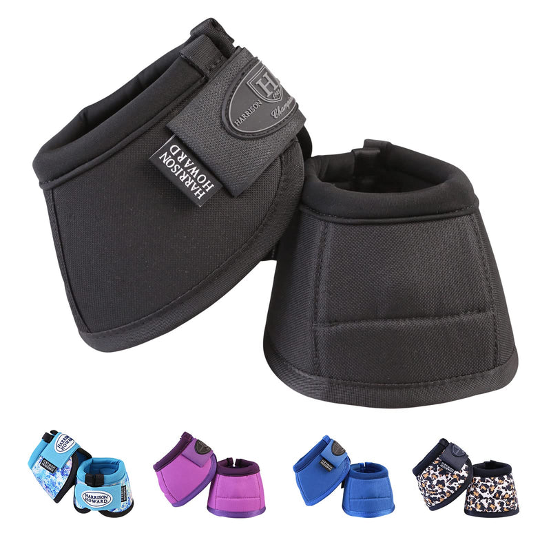 Harrison Howard Horse Bell Boots Overreach Bell Boots No-Turn Bell Boots for Horse-Durable Protective Hoof Boot Full (Large) Black - BeesActive Australia