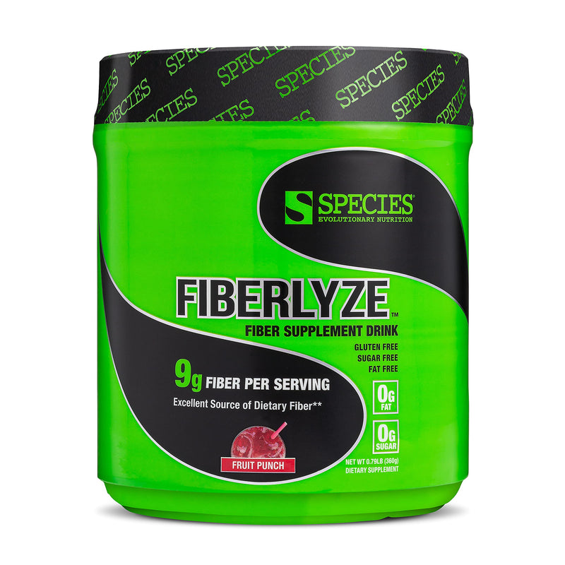 Species Nutrition Fiberlyze Fiber Supplement, Psyllium Based Soluble & Insoluble Fiber Powder for Healthy Colon, Digestive Functions (Fruit Punch, 30 Servings) Fruit Punch - BeesActive Australia