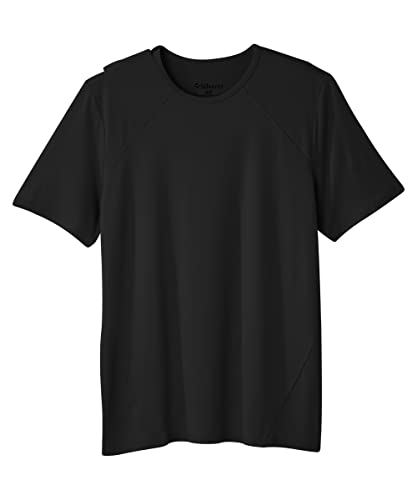 Silverts Men's Adaptive Open Back T-Shirt, Assisted Dressing Active Tee Small Black