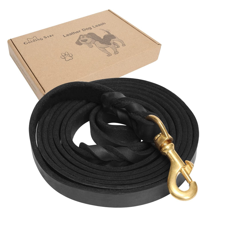 Guiding Star Leather Dog Leash 6ft, Dog Leashes for Large Dogs Heavy Duty, Soft Braided Handmade Leather Training Leash for Large & Medium Dogs (6ftx3/4inch, Black) 6ft x 3/4 inch - BeesActive Australia