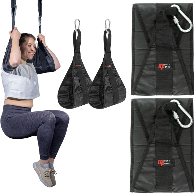 Hanging Ab Straps for Pull Up Bar - Professional Ab Straps & Hanging Abdominal Slings - Training Equipment with Bar Attachment (Pair)