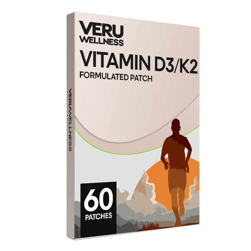 Veru Wellness D3/K2 Essential Patch - Vitamin D3 & K2, 60 Count | Daily Convenience