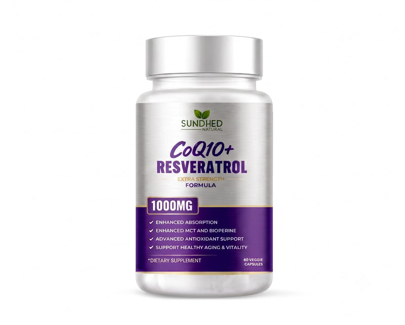 CoQ10 Powerful Antioxidant (Capsules Coq10+Resveratrol) 60 Count (Pack of 1)