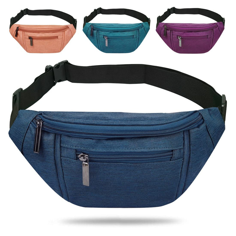 Fanny Pack for Men Women,Crossbody Waist Bag Pack,Belt Bag for Travel Walking Running Hiking Cycling,Easy Carry Any Phone,Wallet (Dark blue) Dark blue