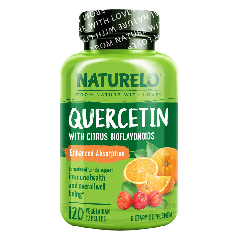NATURELO Quercetin Citrus Bioflavonoid Complex - 120 Vegetarian Capsules | With enhanced absorption, immune support supplement, support immune function, antioxidant support Unflavored 120 Count (Pack of 1)