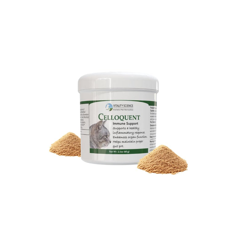 Vitality Science Celloquent for Cats | Enhanced Immune Support Formula | Maintains Proper Gut pH | Boosts Organ Function | Aids Cleansing and Healthy Inflammatory Response 60g