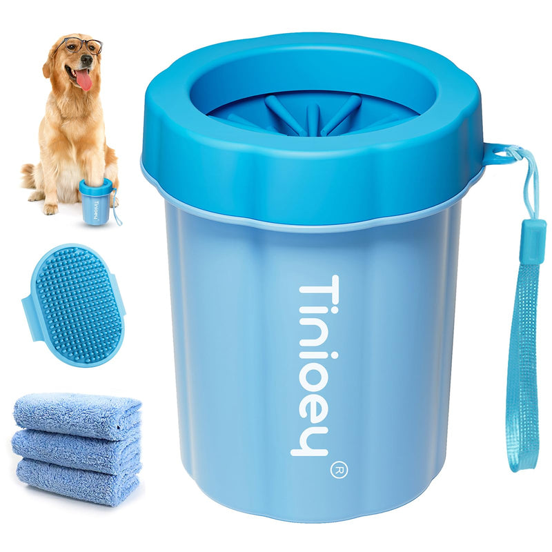 Dog Paw Cleaner for Medium Dogs (with 3 Absorbent Towels), Dog Paw Washer, Muddy Paw Cleaner, Pet Foot Cleaner (Medium, Blue) - BeesActive Australia