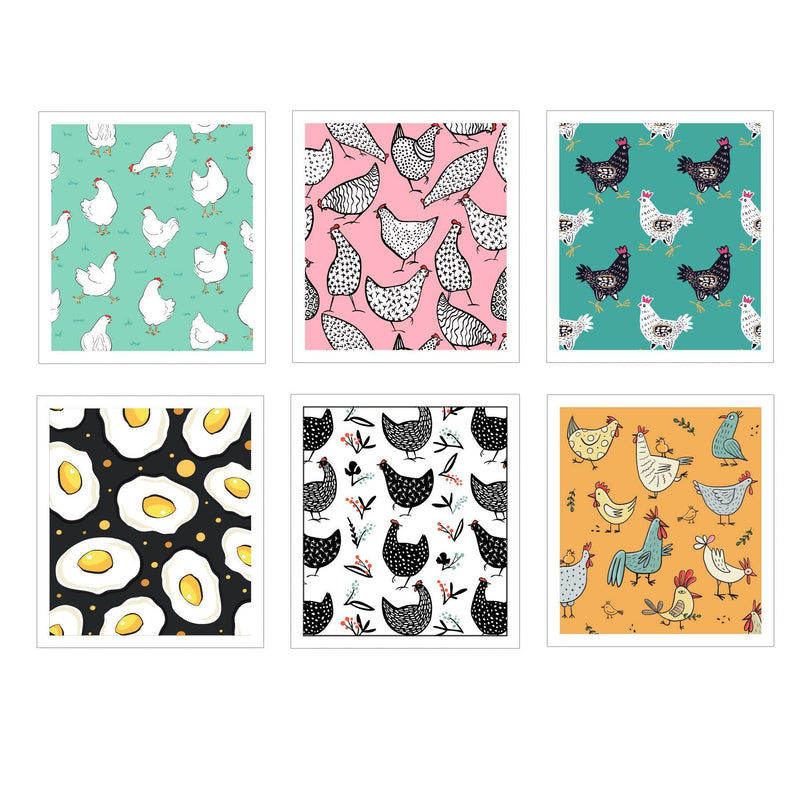6 Pcs Swedish Kitchen Dish Cloths Kitchen Towels Reusable Sponge Cleaning Cloths Wipes Absorbent Dish Cloth Quick Drying Washable Decorative Tea Towels No Odor Bar Hand Towel (Chicken) Chicken - BeesActive Australia