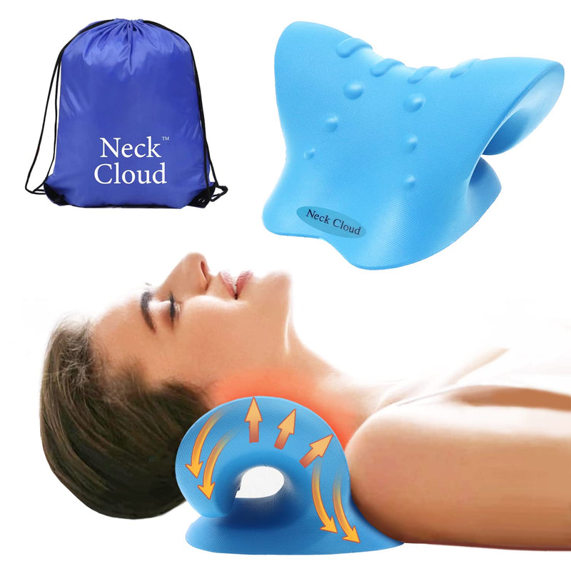Neck Cloud™ - Cervical Traction Device, Trademark Certificate Designates Unique Authentic Product for Hump. Neck Stretcher Cervical Traction for Tmj Pain Relief (Blue) Blue - BeesActive Australia