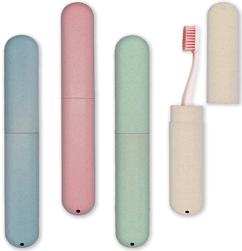 4 PCS Travel Toothbrush case with Ventilation Holes – Portable breathable Plastic Toothbrush Holders - Ideal for Travel, Camping, Trips, School, Home Pack of 4 - BeesActive Australia