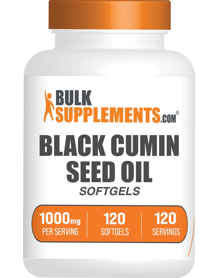 BulkSupplements.com Black Cumin Seed Oil Softgels - Black Cumin Seed Oil 1000mg - Gluten Free, 1 Softgel per Serving, 120 Count (Pack of 1) 120 Count (Pack of 1)