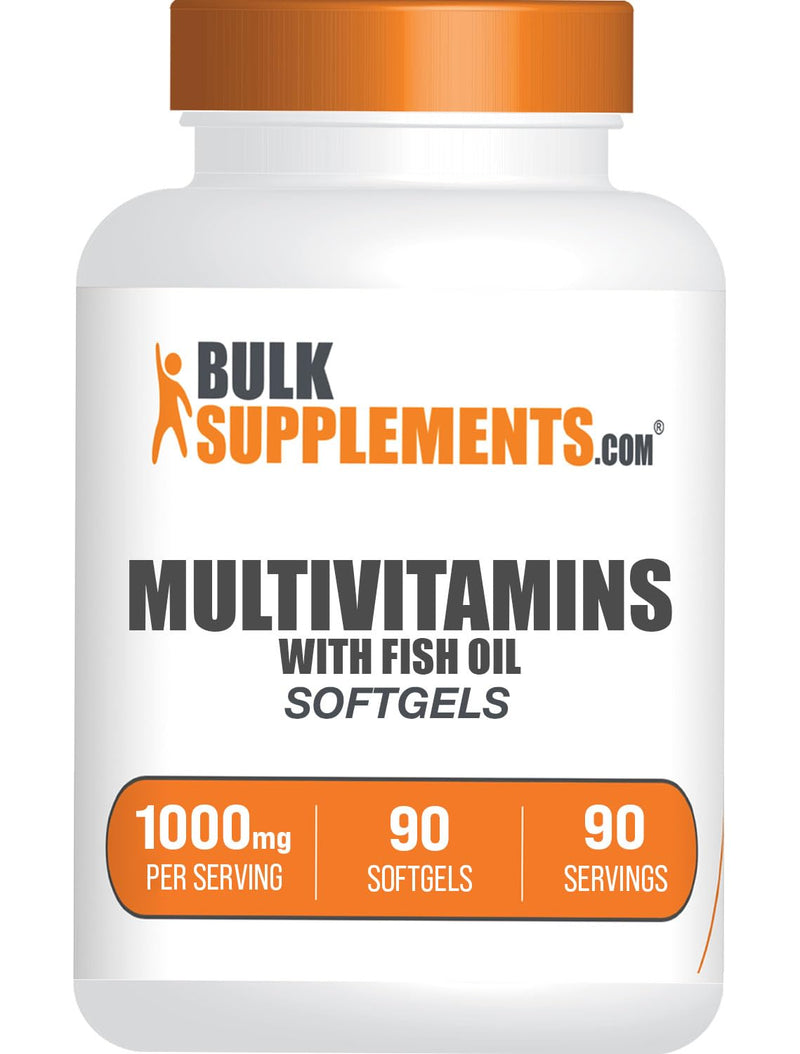BulkSupplements.com Multivitamin Softgels - Daily Multivitamin, Multimineral Supplement, for Adults with Fish Oil - Gluten Free, 1 Softgel per Serving, 90 Count (Pack of 1)