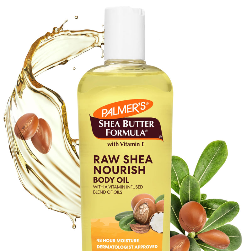 Palmer's Shea Formula Raw Shea Body Oil with Vitamin E, Deep Body Moisturizer to Soothe & Nourish Dry, Sensitive & Eczema-Prone Skin, 8.5 oz 8.5 Fl Oz (Pack of 1)