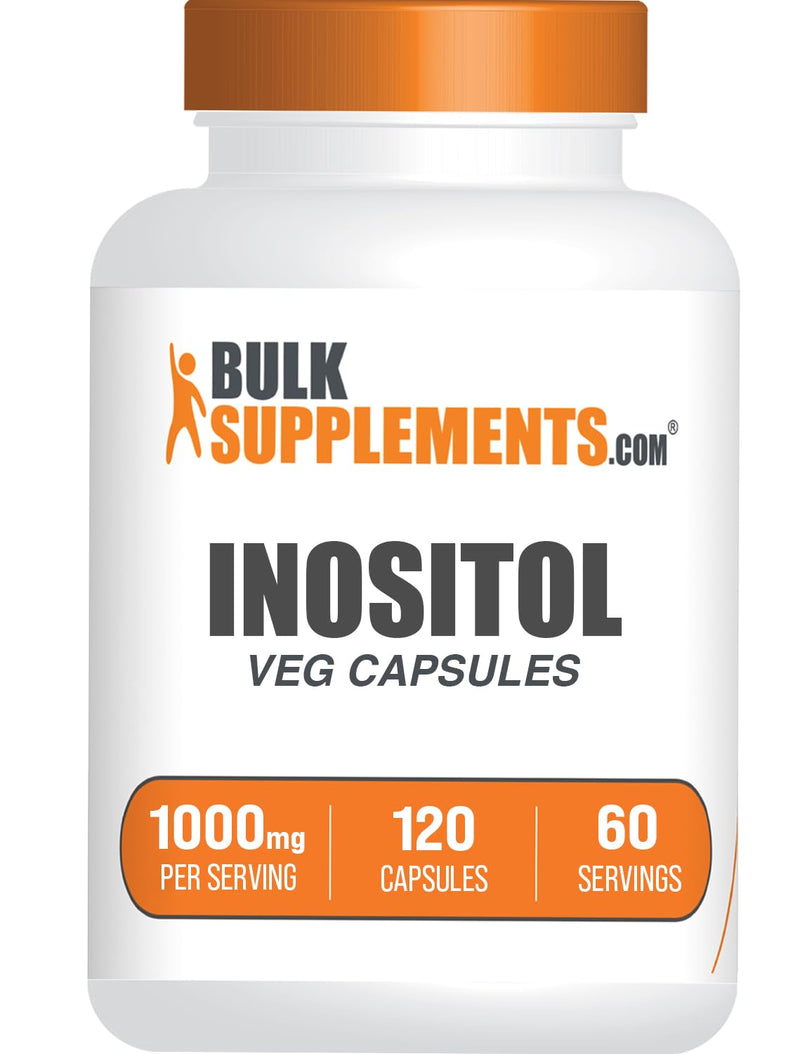 BulkSupplements.com Inositol Capsules - Vitamin B8, Inositol 1000mg for Overall Wellness - Gluten Free, 2 Capsules per Serving, 120 Count (Pack of 1) 120 Count (Pack of 1)
