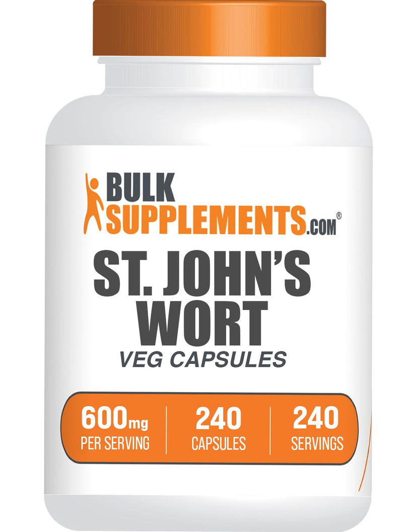 BulkSupplements.com St. Johns Wort Capsules - Hypericum Perforatum, St. John's Wort Herbal Supplements - Vegan, 1 Capsule per Serving, 240 Veg Capsules (Pack of 1) - BeesActive Australia