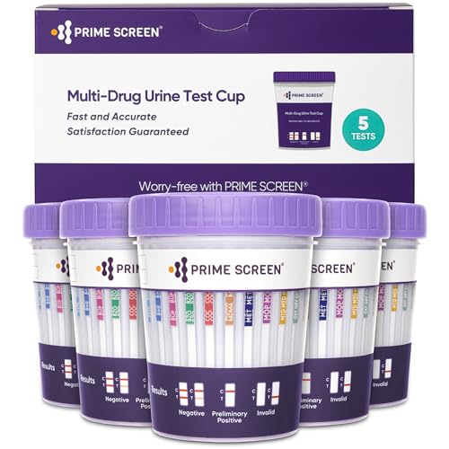 Prime Screen Multi Drug Urine Test Cup 18 Panel Kit (AMP,BAR,BUP,BZO,COC,mAMP,MDMA,MOP,MTD,OXY,PCP,TCA, ETG, FTY, TRA, K2,TRA100)-CDOA-S1185EFTKK (5) 5