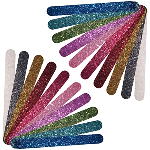 P2P Nails Glitter Colorful Nail File Strips - Manicure and Pedicure Nail Buffers - Double Sided Filers for Shaping and Smoothing Toenails and Fingernails (Regular, 20) Regular
