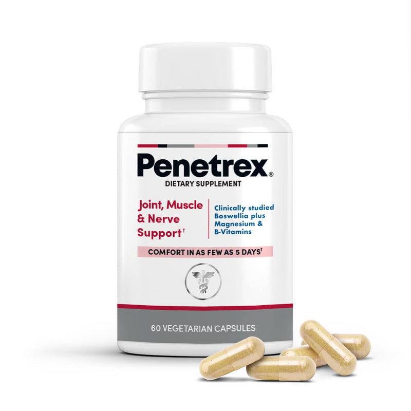 Penetrex Magnesium Glycinate Supplement for Joints, Muscles & Nerves, 60 Ct | With Boswellia Serrata extract, vitamin D, B & C to support muscle function & nerve health · 1-month supply, 60 caps