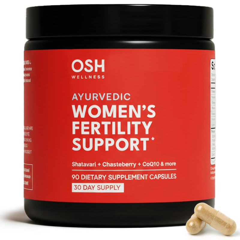 Freshly Moms Ayurvedic Fertility Supplements for Women | Ovulation, Hormonal Balance & Cycle Support | Maca Root, Vitex, & Vitamins | Vegan | 90 Capsules - OSH Wellness Women Fertility Support 90 Count (Pack of 1)
