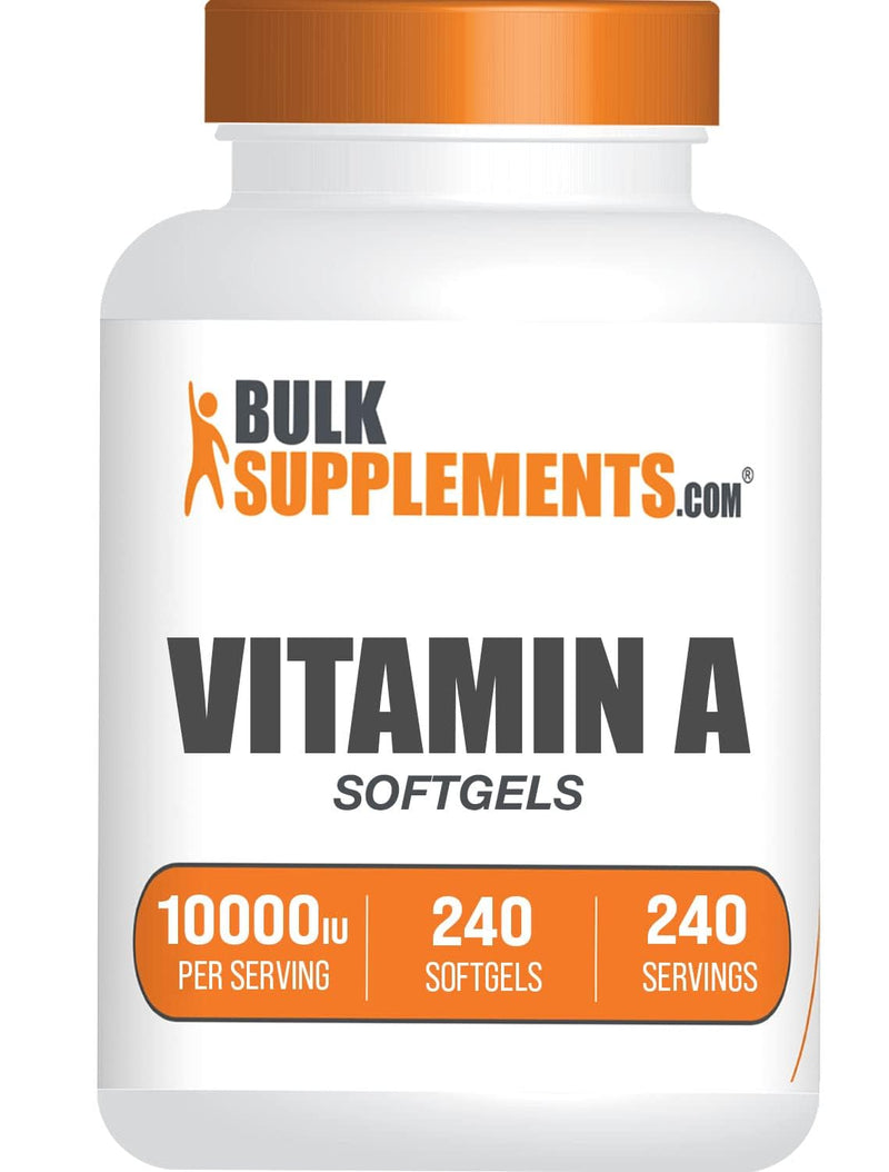 BulkSupplements.com Vitamin A 10000 IU Softgels - as Retinyl Palmitate, Vitamin A Supplement - for Eye & Immune Support, Gluten Free, 1 Softgel per Serving, 240 Count (Pack of 1) 240 Count (Pack of 1) - BeesActive Australia