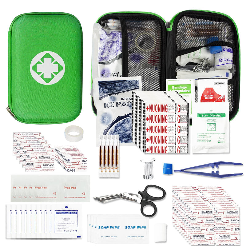 275Pcs Travel First Aid Kits for Car Emergency Preparedness Items Urgent Accident Essentials Set Survival Gear Equipment Sports First Aid Kits for College Dorm Student, Home, Boat, Green YIDERBO Green-275Pcs