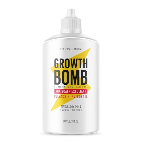 Growth Bomb AHA Scalp Exfoliant, Scalp Serum Treatment - 100 mL 3.3 Count (Pack of 1)