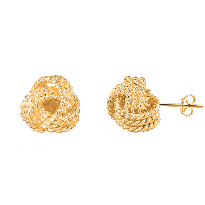 Savlano 925 Sterling Silver Rope Twist Love Knot Stud Earrings - 18K Gold Plated Earrings For Women & Girls - Made in Italy Comes With Savlano Gift Box Yellow Gold Plated - BeesActive Australia