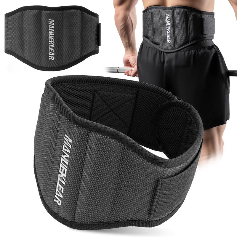 MANUEKLEAR Gym Weight Lifting Belt Weight Lifting Workout Weightlifting Powerlifting Belt for Men Women - 7.5inch - Bodybuilding Fitness Back Support for Cross Training, Squats, Lunges L（34-40 inches) Black
