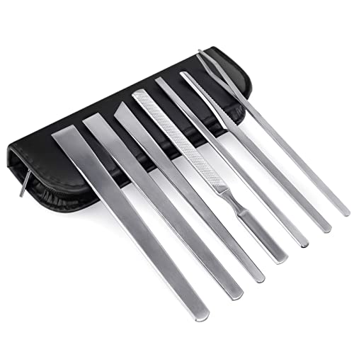 Pedicure Knife Set-7pack, Ingrown Toenail Knife Tools with Portable PU Storage Bag, Superior Steel Nail Knives Cuticle Remover, Professional Foot Repair Kit for Dead skin and Calluses