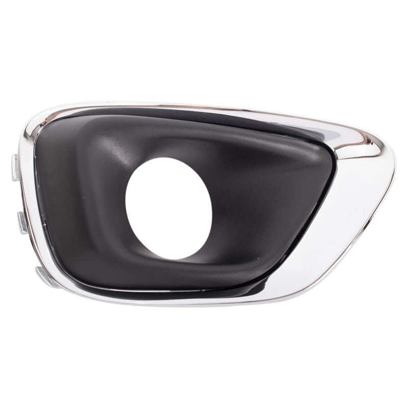 TRQ Front Right Fog Light Bezel Chrome & Black Passenger Side Compatible with 2014-2017 Jeep Compass CH1039184 LTA04721
