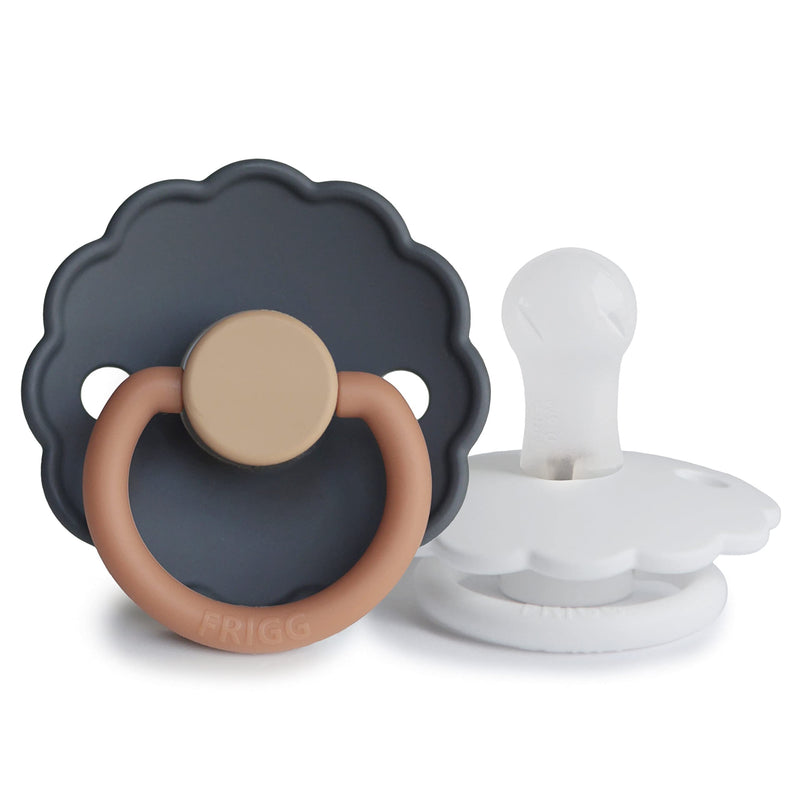 FRIGG Daisy SilkySoft Silicone Baby Pacifier | Made in Denmark | BPA-Free (Aurora/Bright White, 0-6 Months) Aurora/Bright White - BeesActive Australia