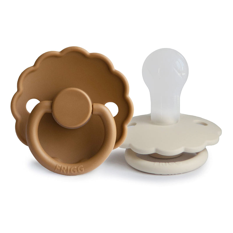 FRIGG Daisy SilkySoft Silicone Baby Pacifier | Made in Denmark | BPA-Free (Cappuccino/Cream, 0-6 Months) Cappuccino/Cream - BeesActive Australia