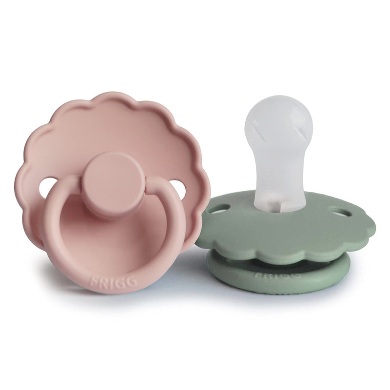FRIGG Daisy SilkySoft Silicone Baby Pacifier | Made in Denmark | BPA-Free (Blush/Sage, 0-6 Months) Blush/Sage - BeesActive Australia