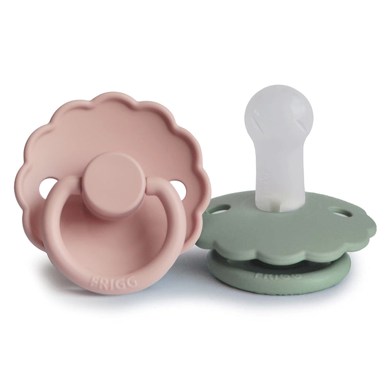 FRIGG Daisy SilkySoft Silicone Baby Pacifier | Made in Denmark | BPA-Free (Blush/Sage, 6-18 Months) Blush/Sage - BeesActive Australia