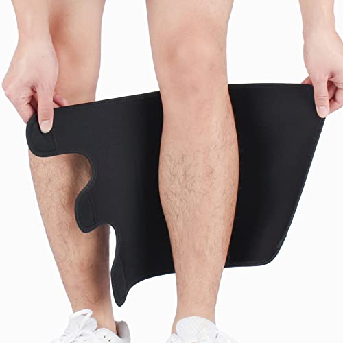 Calf Support Brace 2 PACK Adjustable Shin Splint Compression Wrap Sleeve for Pain Relief, Hiking, Training, Men Women XL X-Large Black