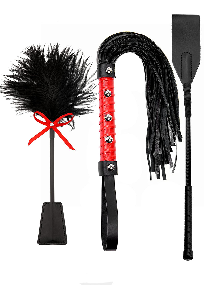 Fetish Sex Toys BDSM Starter Kit Sex Whip for Spanking Adults Sets Feather Tickler for People - BeesActive Australia