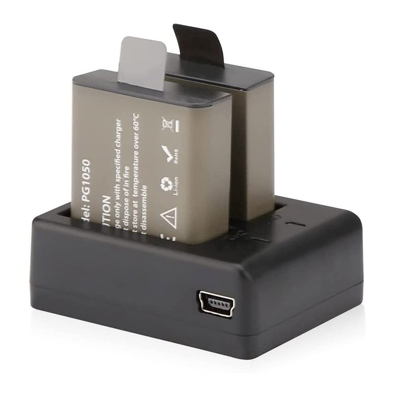 Dragon Touch 2 x 1050mAh Rechargeable Action Camera Battery with USB Dual Charger for Vision 3/ Vision 3 Pro Action Camera - BeesActive Australia