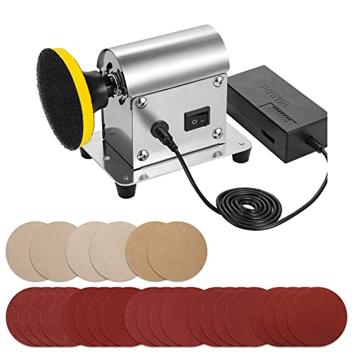 Electric Resin Polishing Machine, Resin Sanding and Polishing Kit Sander, 90W 7-Speed 24V, Including 26 PCS Sandpaper Resin Grinding Polisher Supplies, Epoxy Casting Tools for Resin Molds