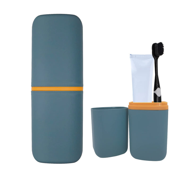 Travel Toothbrush Cup Case, Toothbrush Travel Container Portable Travel Toothbrush Holder Toothpaste Storage for School Camping Business Trip Bathroom Navy Blue - BeesActive Australia