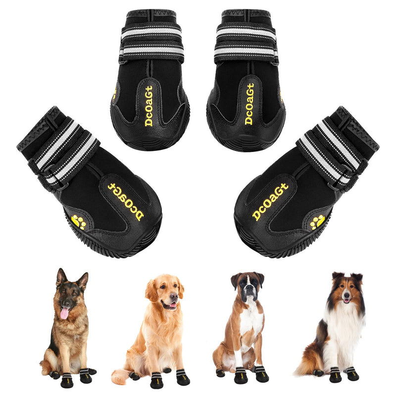 DcOaGt Dog Shoes for Large Dogs XXL, Waterproof Dog Boots with Anti-Slip Sole Breathable Reflective Paw Protectors Booties for Hot Pavement Summer Winter Snow Hiking Walking 4PCS(Size 9) Black Size 9:Width 3.18-3.40 inch(Pack of 4) - BeesActive Australia