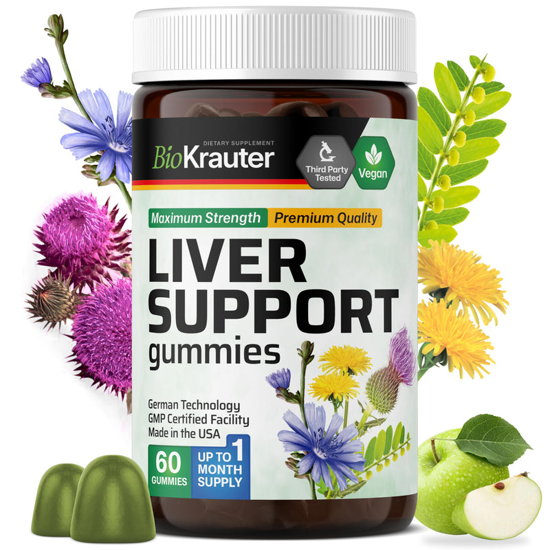 9-in-1 Liver Detox with Vitamin C & Milk Thistle, 60 Gummies | Turmeric, Dandelion Root, Beet Root, Chanca Piedra for Liver Support, Vegan Liver Supplement, 30 Days of Supply 60 Count (Pack of 1)